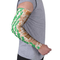 Aloha Hawaii Palaka Tuberose Lei Arm Sleeves Hawaiian Quilt Seamless Style - Polynesian Pride