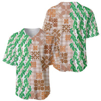 Aloha Hawaii Palaka Tuberose Lei Baseball Jersey Hawaiian Quilt Seamless Style - Polynesian Pride