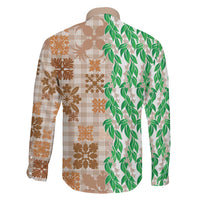 Aloha Hawaii Palaka Tuberose Lei Family Matching Mermaid Dress and Hawaiian Shirt Hawaiian Quilt Seamless Style - Polynesian Pride