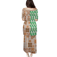 Aloha Hawaii Palaka Tuberose Lei Family Matching Puletasi and Hawaiian Shirt Hawaiian Quilt Seamless Style - Polynesian Pride