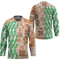 Aloha Hawaii Palaka Tuberose Lei Hockey Jersey Hawaiian Quilt Seamless Style LT14 - Polynesian Pride