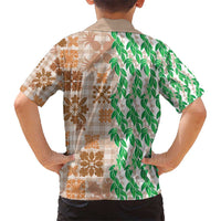 Aloha Hawaii Palaka Tuberose Lei Kid Hawaiian Shirt Hawaiian Quilt Seamless Style LT14 - Polynesian Pride