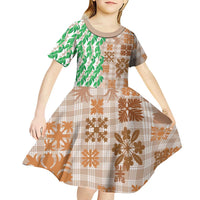 Aloha Hawaii Palaka Tuberose Lei Kid Short Sleeve Dress Hawaiian Quilt Seamless Style LT14 - Polynesian Pride
