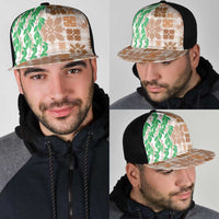 Aloha Hawaii Palaka Tuberose Lei Mesh Trucker Cap Hawaiian Quilt Seamless Style - Polynesian Pride