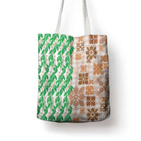 Aloha Hawaii Palaka Tuberose Lei Tote Bag Hawaiian Quilt Seamless Style - Polynesian Pride