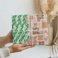 Aloha Hawaii Palaka Tuberose Lei Wrapping Paper Hawaiian Quilt Seamless Style - Polynesian Pride