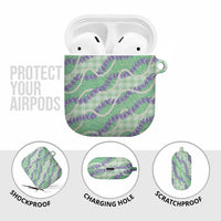 Pastel Green Hawaii Palaka Honohono Pikake AirPods Case Hawaiian Orchid Lei Polynesian Pattern LT14 - Polynesian Pride