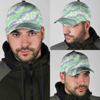 Pastel Green Hawaii Palaka Honohono Pikake Classic Cap Hawaiian Orchid Lei Polynesian Pattern - Polynesian Pride