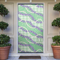 Pastel Green Hawaii Palaka Honohono Pikake Door Cover Hawaiian Orchid Lei Polynesian Pattern - Polynesian Pride