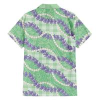 Pastel Green Hawaii Palaka Honohono Pikake Family Matching Mermaid Dress and Hawaiian Shirt Hawaiian Orchid Lei Polynesian Pattern - Polynesian Pride