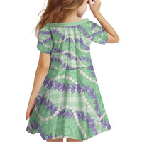 Pastel Green Hawaii Palaka Honohono Pikake Family Matching Summer Maxi Dress and Hawaiian Shirt Hawaiian Orchid Lei Polynesian Pattern - Polynesian Pride
