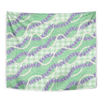 Pastel Green Hawaii Palaka Honohono Pikake Tapestry Hawaiian Orchid Lei Polynesian Pattern - Polynesian Pride