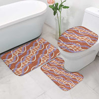 Orange Hawaii Palaka Honohono Pikake Bathroom Set Hawaiian Orchid Lei Polynesian Pattern - Polynesian Pride