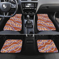 Orange Hawaii Palaka Honohono Pikake Car Mats Hawaiian Orchid Lei Polynesian Pattern - Polynesian Pride