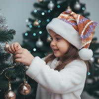 Orange Hawaii Palaka Honohono Pikake Christmas Santa Hat Hawaiian Orchid Lei Polynesian Pattern - Polynesian Pride