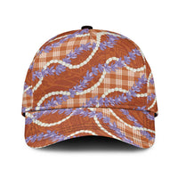 Orange Hawaii Palaka Honohono Pikake Classic Cap Hawaiian Orchid Lei Polynesian Pattern LT14 Universal Fit Orange - Polynesian Pride