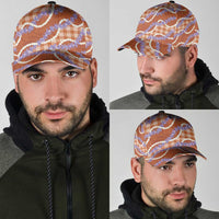 Orange Hawaii Palaka Honohono Pikake Classic Cap Hawaiian Orchid Lei Polynesian Pattern - Polynesian Pride