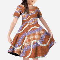 Orange Hawaii Palaka Honohono Pikake Family Matching Mermaid Dress and Hawaiian Shirt Hawaiian Orchid Lei Polynesian Pattern - Polynesian Pride