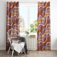 Orange Hawaii Palaka Honohono Pikake Window Curtain Hawaiian Orchid Lei Polynesian Pattern - Polynesian Pride