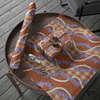 Orange Hawaii Palaka Honohono Pikake Wrapping Paper Hawaiian Orchid Lei Polynesian Pattern - Polynesian Pride