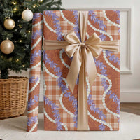 Orange Hawaii Palaka Honohono Pikake Wrapping Paper Hawaiian Orchid Lei Polynesian Pattern - Polynesian Pride