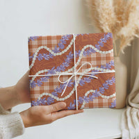 Orange Hawaii Palaka Honohono Pikake Wrapping Paper Hawaiian Orchid Lei Polynesian Pattern - Polynesian Pride