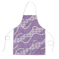 Purple Hawaii Palaka Honohono Pikake Apron Hawaiian Orchid Lei Polynesian Pattern - Polynesian Pride