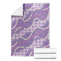Purple Hawaii Palaka Honohono Pikake Blanket Hawaiian Orchid Lei Polynesian Pattern - Polynesian Pride