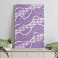 Purple Hawaii Palaka Honohono Pikake Canvas Wall Art Hawaiian Orchid Lei Polynesian Pattern - Polynesian Pride