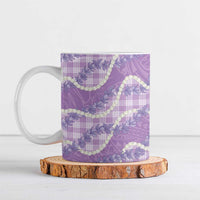 Purple Hawaii Palaka Honohono Pikake Ceramic Mug Hawaiian Orchid Lei Polynesian Pattern - Polynesian Pride