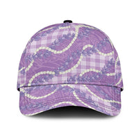 Purple Hawaii Palaka Honohono Pikake Classic Cap Hawaiian Orchid Lei Polynesian Pattern - Polynesian Pride