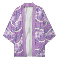 Purple Hawaii Palaka Honohono Pikake Kimono Hawaiian Orchid Lei Polynesian Pattern - Polynesian Pride