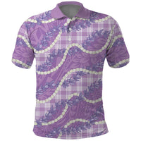 Purple Hawaii Palaka Honohono Pikake Polo Shirt Hawaiian Orchid Lei Polynesian Pattern LT14 Purple - Polynesian Pride