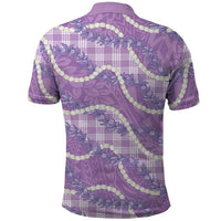 Purple Hawaii Palaka Honohono Pikake Polo Shirt Hawaiian Orchid Lei Polynesian Pattern LT14 - Polynesian Pride