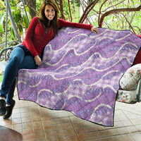 Purple Hawaii Palaka Honohono Pikake Quilt Hawaiian Orchid Lei Polynesian Pattern - Polynesian Pride