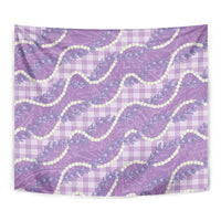 Purple Hawaii Palaka Honohono Pikake Tapestry Hawaiian Orchid Lei Polynesian Pattern - Polynesian Pride