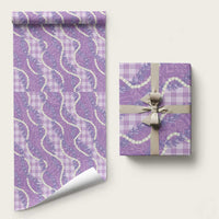 Purple Hawaii Palaka Honohono Pikake Wrapping Paper Hawaiian Orchid Lei Polynesian Pattern - Polynesian Pride