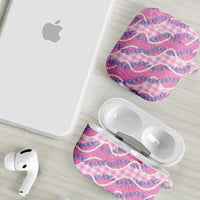 Pink Hawaii Palaka Honohono Pikake AirPods Case Hawaiian Orchid Lei Polynesian Pattern - Polynesian Pride