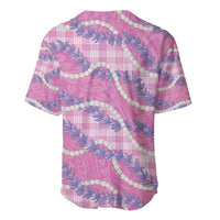 Pink Hawaii Palaka Honohono Pikake Baseball Jersey Hawaiian Orchid Lei Polynesian Pattern - Polynesian Pride