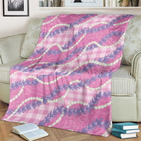 Pink Hawaii Palaka Honohono Pikake Blanket Hawaiian Orchid Lei Polynesian Pattern - Polynesian Pride