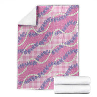 Pink Hawaii Palaka Honohono Pikake Blanket Hawaiian Orchid Lei Polynesian Pattern - Polynesian Pride