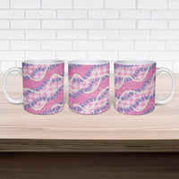 Pink Hawaii Palaka Honohono Pikake Ceramic Mug Hawaiian Orchid Lei Polynesian Pattern - Polynesian Pride