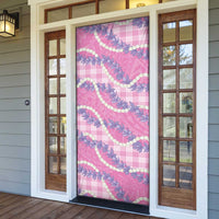 Pink Hawaii Palaka Honohono Pikake Door Cover Hawaiian Orchid Lei Polynesian Pattern - Polynesian Pride