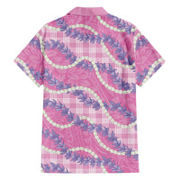Pink Hawaii Palaka Honohono Pikake Family Matching Tank Maxi Dress and Hawaiian Shirt Hawaiian Orchid Lei Polynesian Pattern - Polynesian Pride