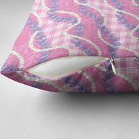 Pink Hawaii Palaka Honohono Pikake Pillow Cover Hawaiian Orchid Lei Polynesian Pattern - Polynesian Pride