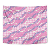 Pink Hawaii Palaka Honohono Pikake Tapestry Hawaiian Orchid Lei Polynesian Pattern - Polynesian Pride