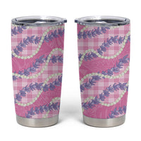 Pink Hawaii Palaka Honohono Pikake Tumbler Cup Hawaiian Orchid Lei Polynesian Pattern - Polynesian Pride