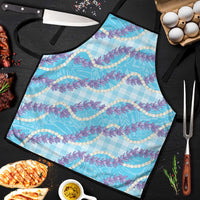 Blue Hawaii Palaka Honohono Pikake Apron Hawaiian Orchid Lei Polynesian Pattern - Polynesian Pride