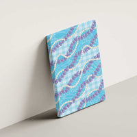 Blue Hawaii Palaka Honohono Pikake Canvas Wall Art Hawaiian Orchid Lei Polynesian Pattern - Polynesian Pride
