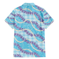 Blue Hawaii Palaka Honohono Pikake Family Matching Mermaid Dress and Hawaiian Shirt Hawaiian Orchid Lei Polynesian Pattern - Polynesian Pride